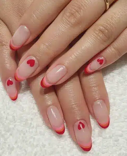  pink french tips nails