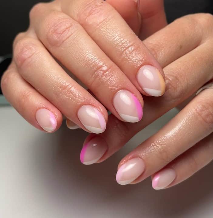  pink french tips nails