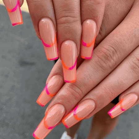  pink french tips nails