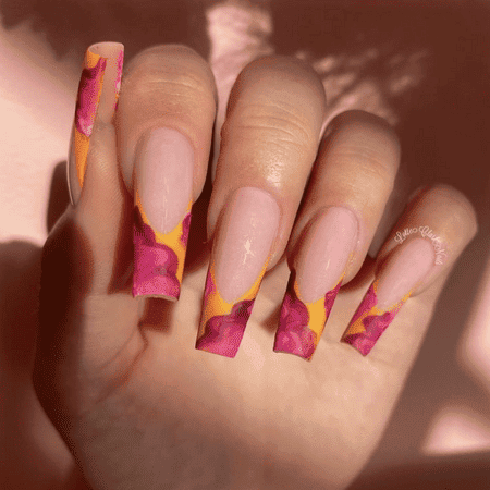  pink french tips nails