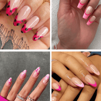 french pink tip nails