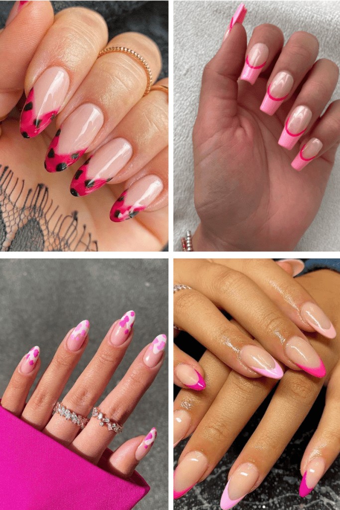 french pink tip nails
