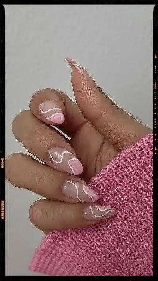  pink french tips nails