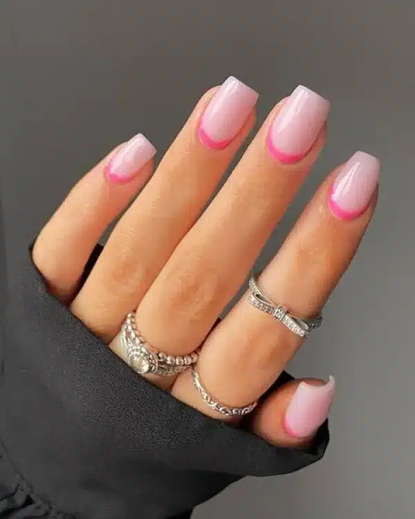  pink french tips nails
