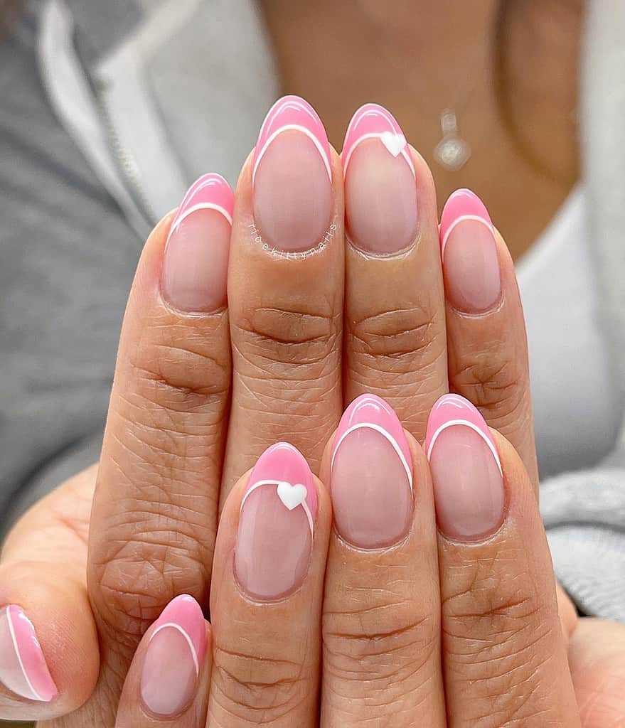  pink french tips nails