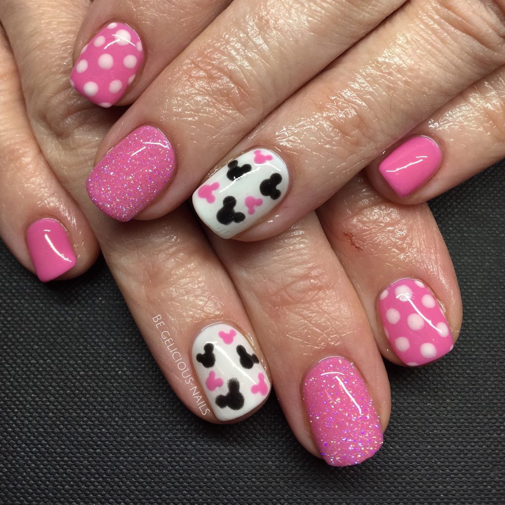 PINK DISNEY NAILS