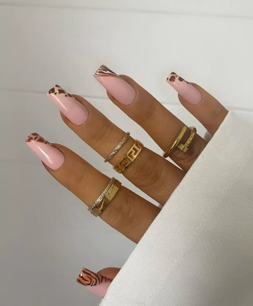 animal print french tips