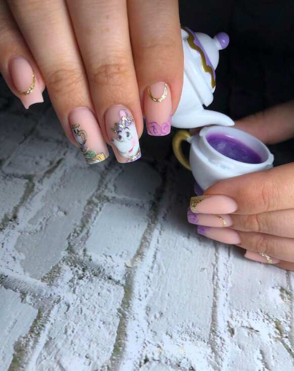 beauty and the beast disney nails