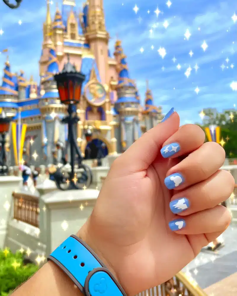 blue disney nails