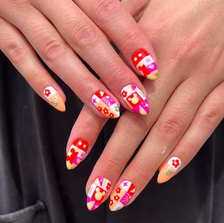bright disney nails