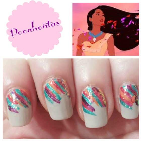 colors of the wind disney nails