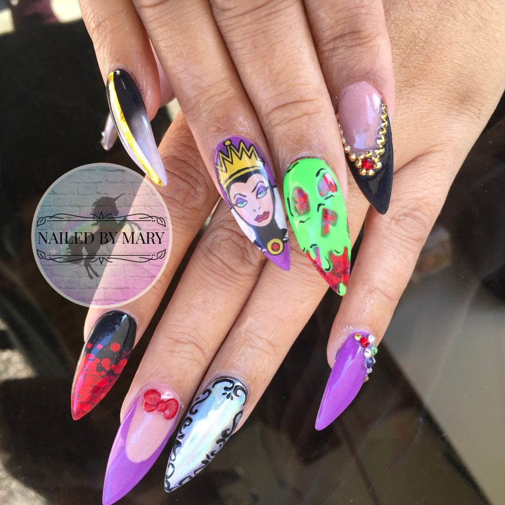 evil queen disney nails