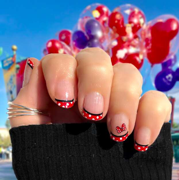 french tip minnie mouse nails