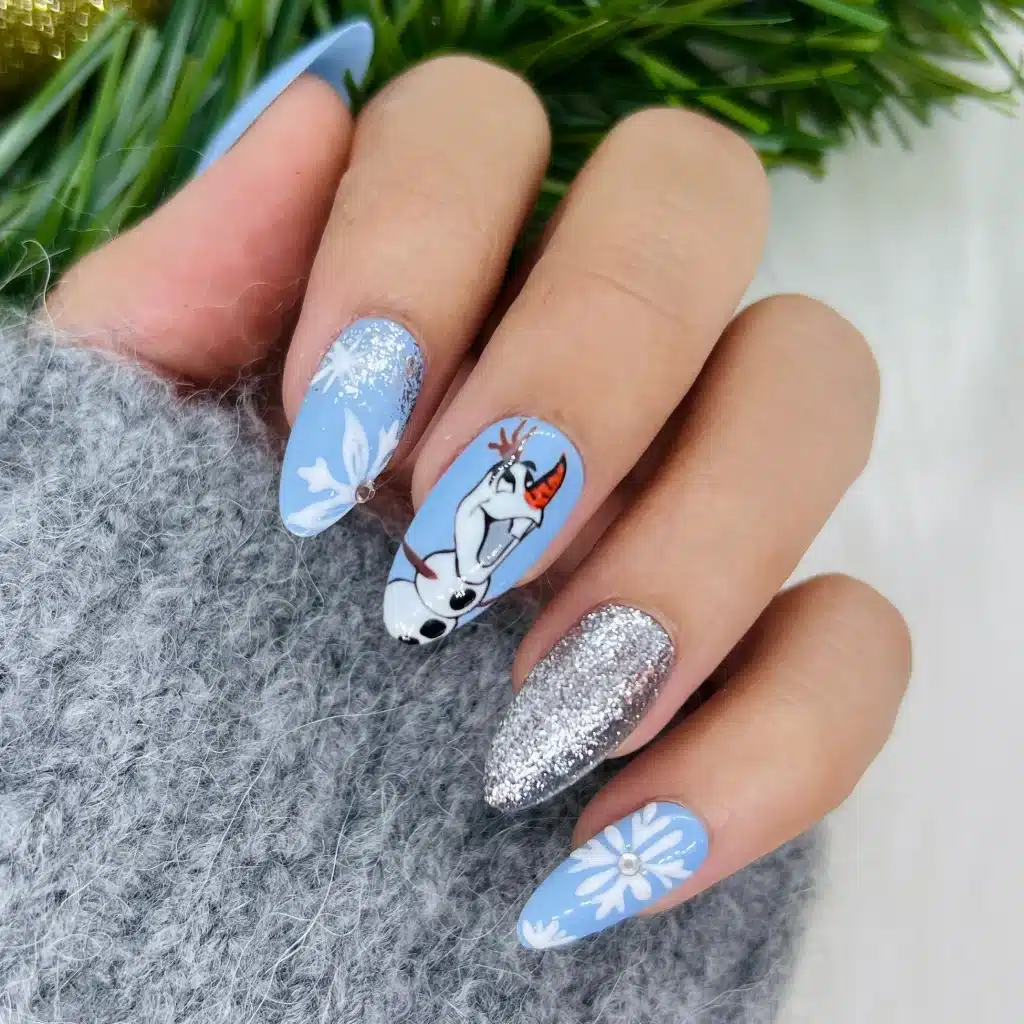 frozen disney nails