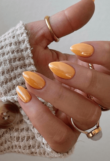 gold orange autumn nails