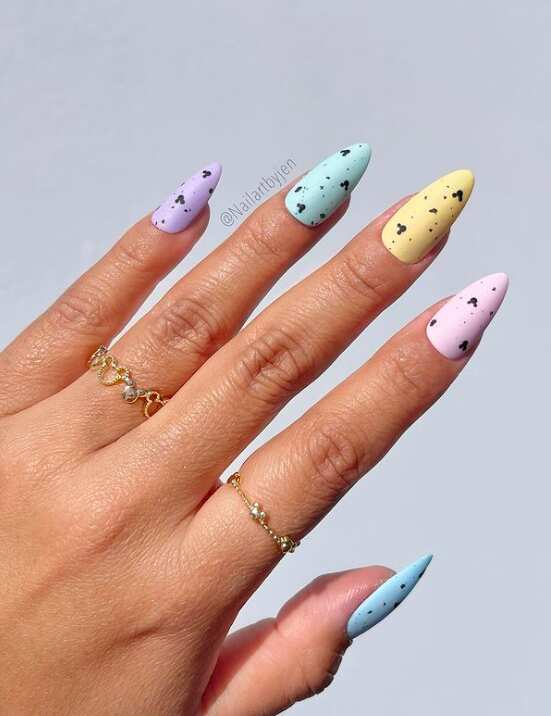 pastel simple disney nails