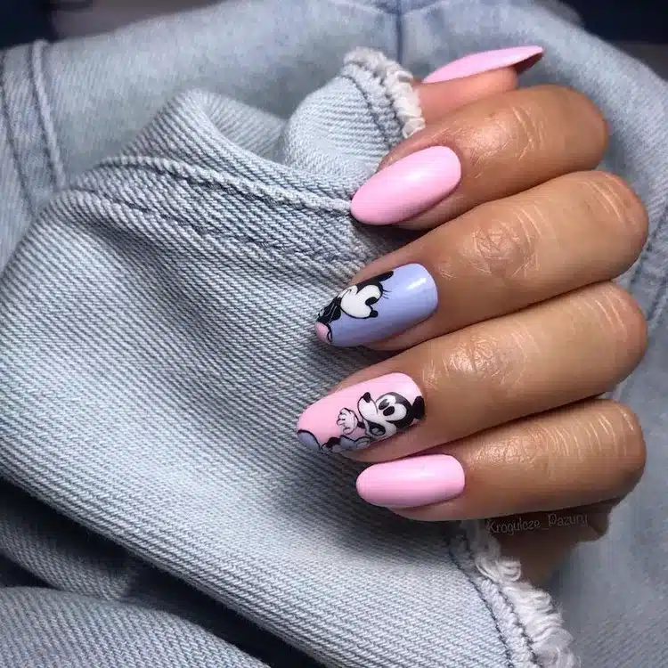 pink disney nails