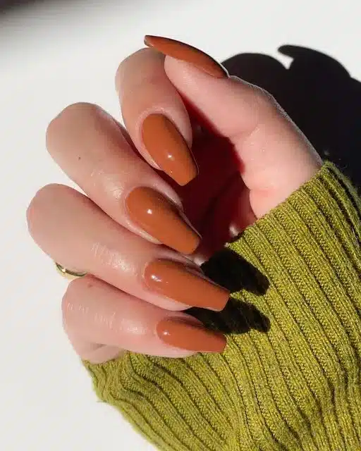 pumpkin spice autumn nails