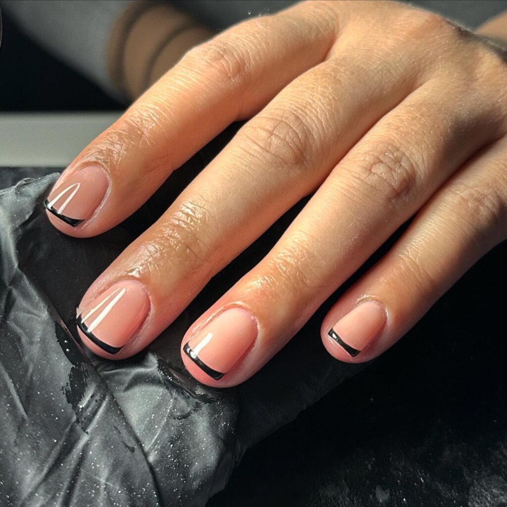 skinny black french tips