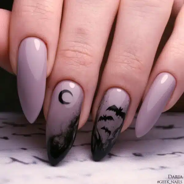 classy spooky halloween dip nail ideas