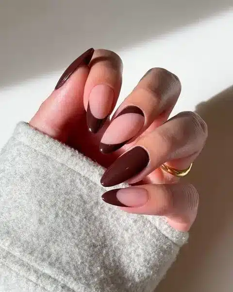 dark chocolate autumn nails