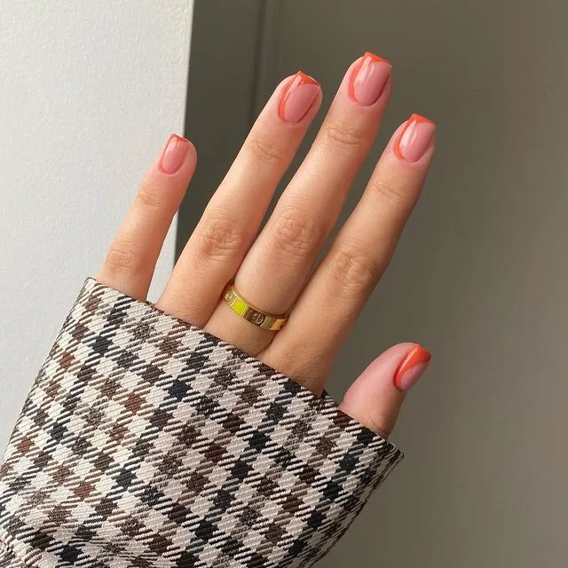 dark orange french tips