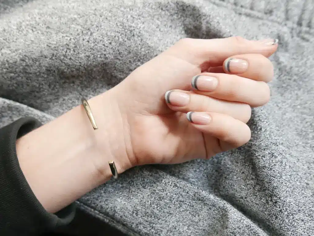 grey double french tip