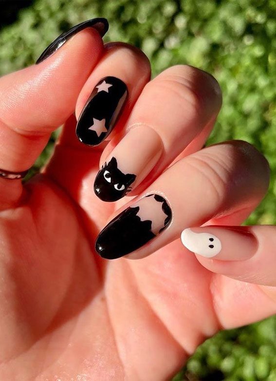 halloween dip nail ideas