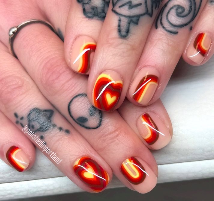 70s inspired nails retro
