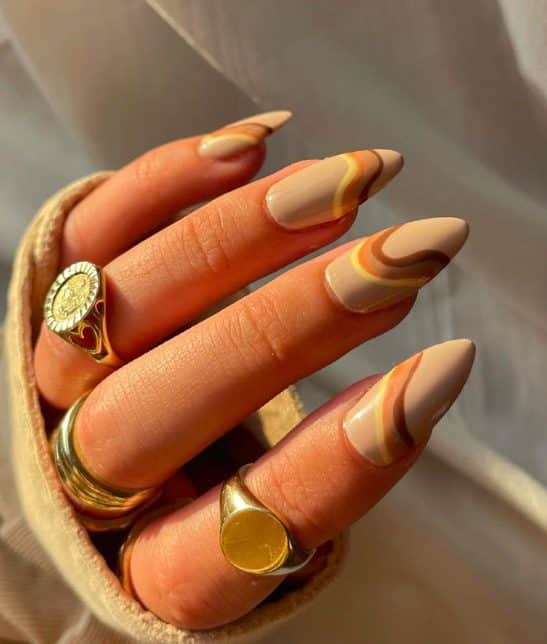 70s inspired nails earth tones