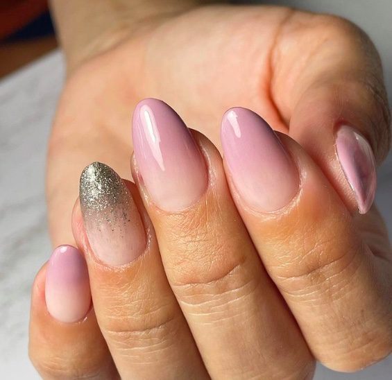 dusty rose ombre nails