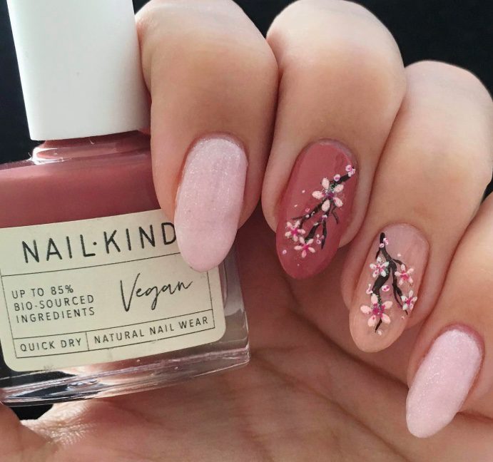 dusty rose nails art