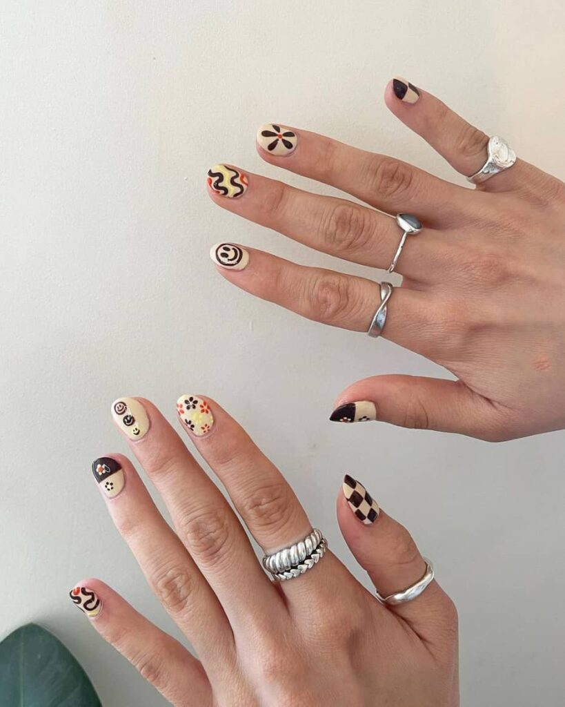 70 inspired nail art