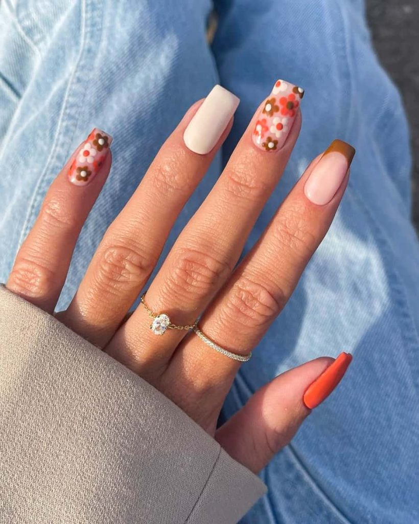 70 inspired nails orange