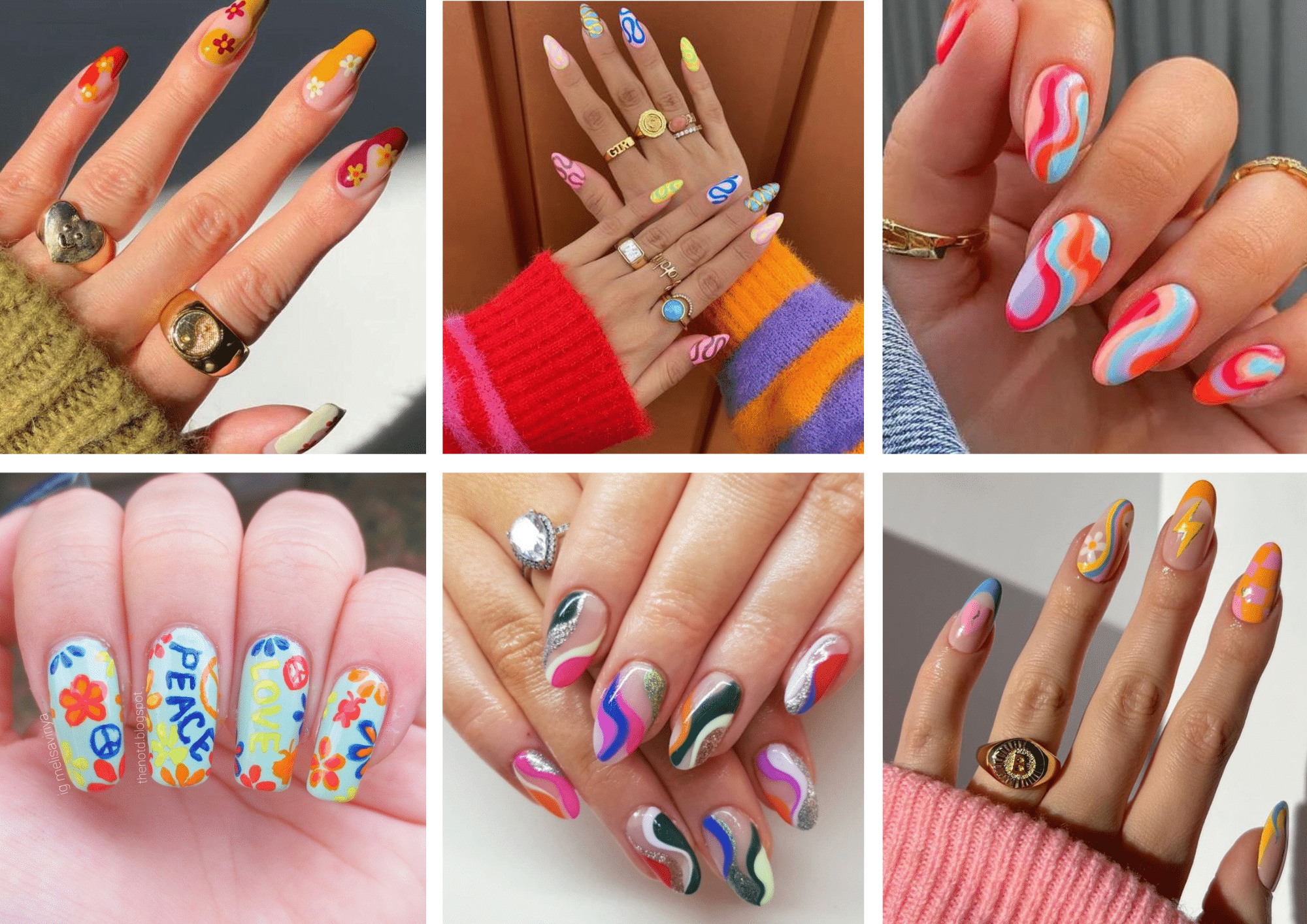 70s inspired nails
