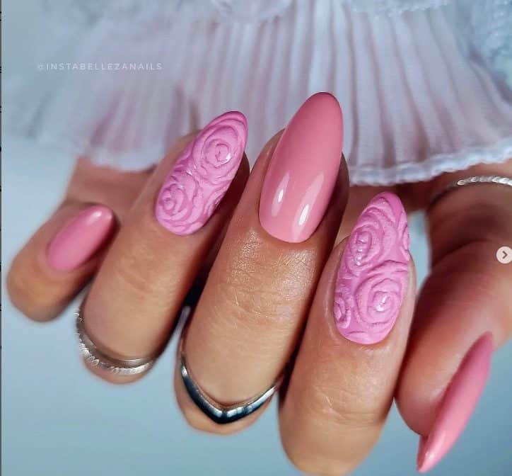 dusty rose nail art