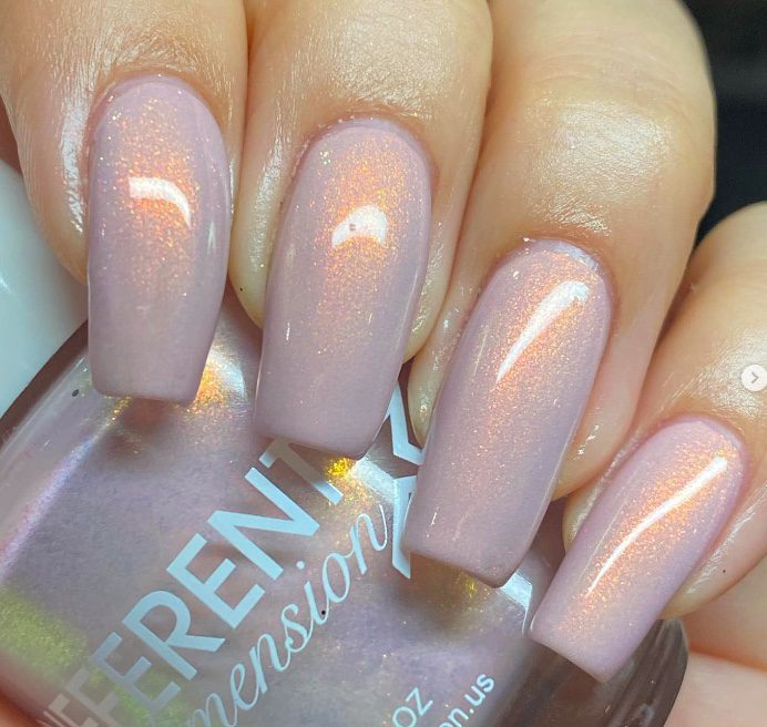  holographic dusty rose nails