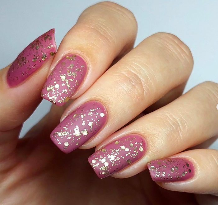 matte dusty rose nails