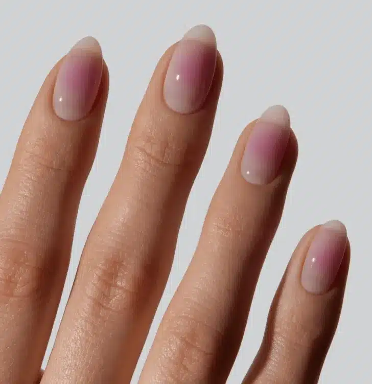 blush ombre classy engagement nails