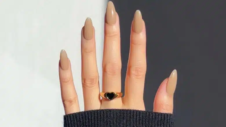 nude classy engagement nails