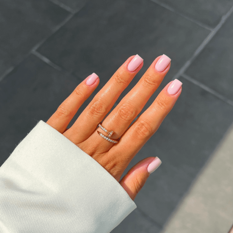 pink classy engagement nails