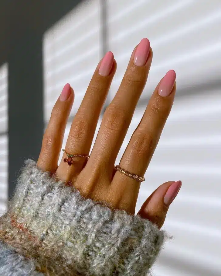 pink ombre classy engagement nails