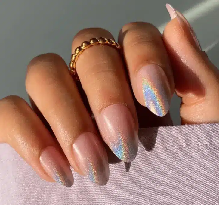 sparkle ombre classy engagement nails