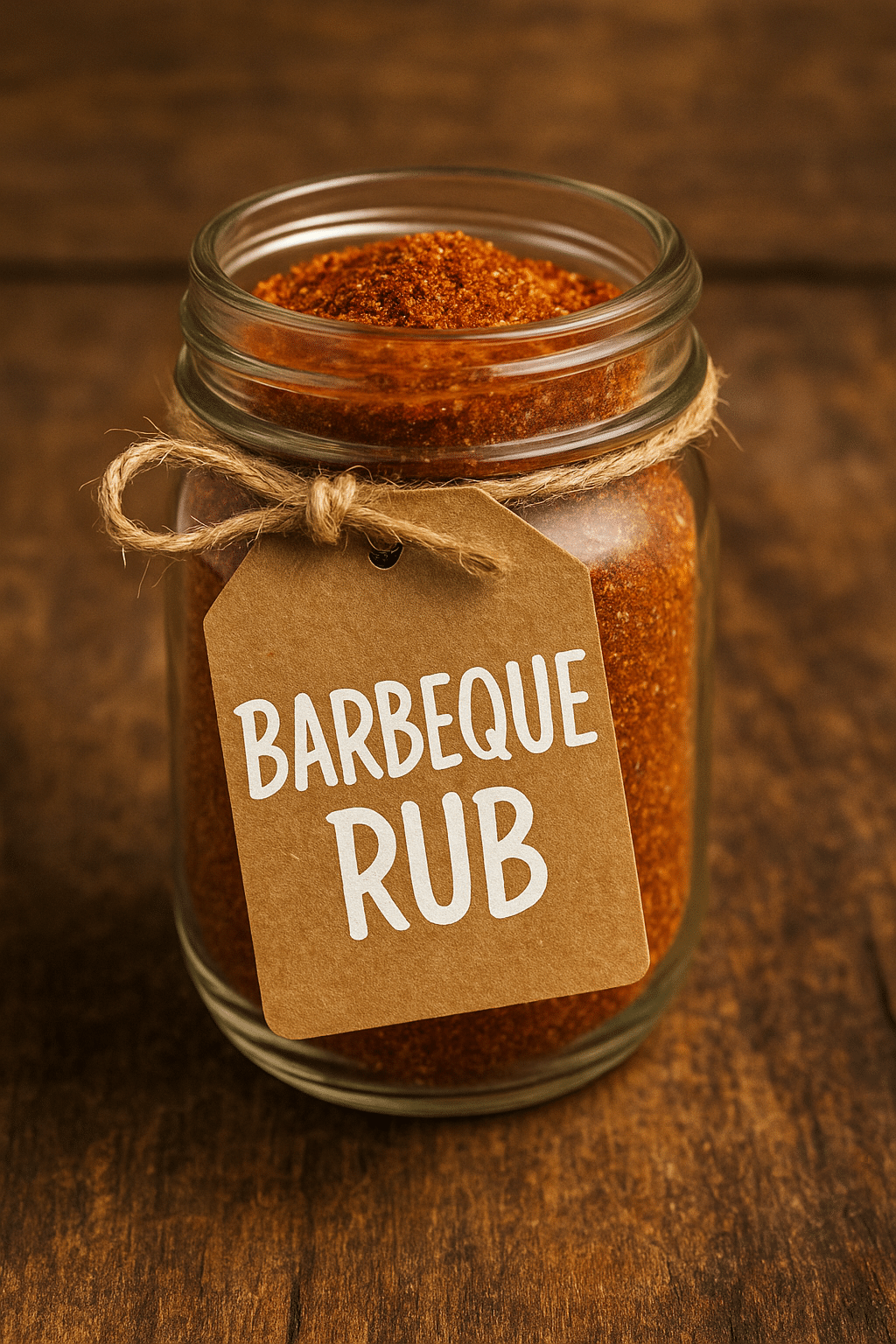 A short mason jar of homemade Barbeque Rub