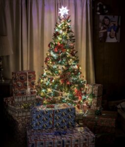 christmas, tree, presents, gifts, holidays, nature, celebration, christmas background