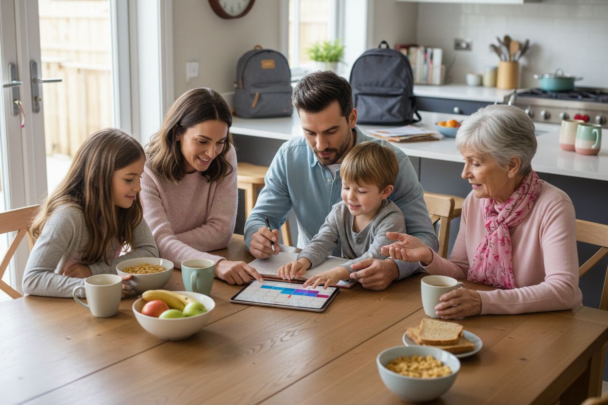 family shared calendar kitchen