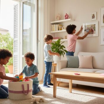 family home refresh, modern living room, natural light