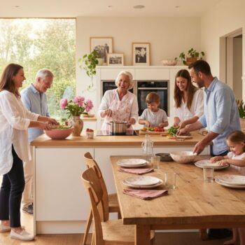 family shared dinner