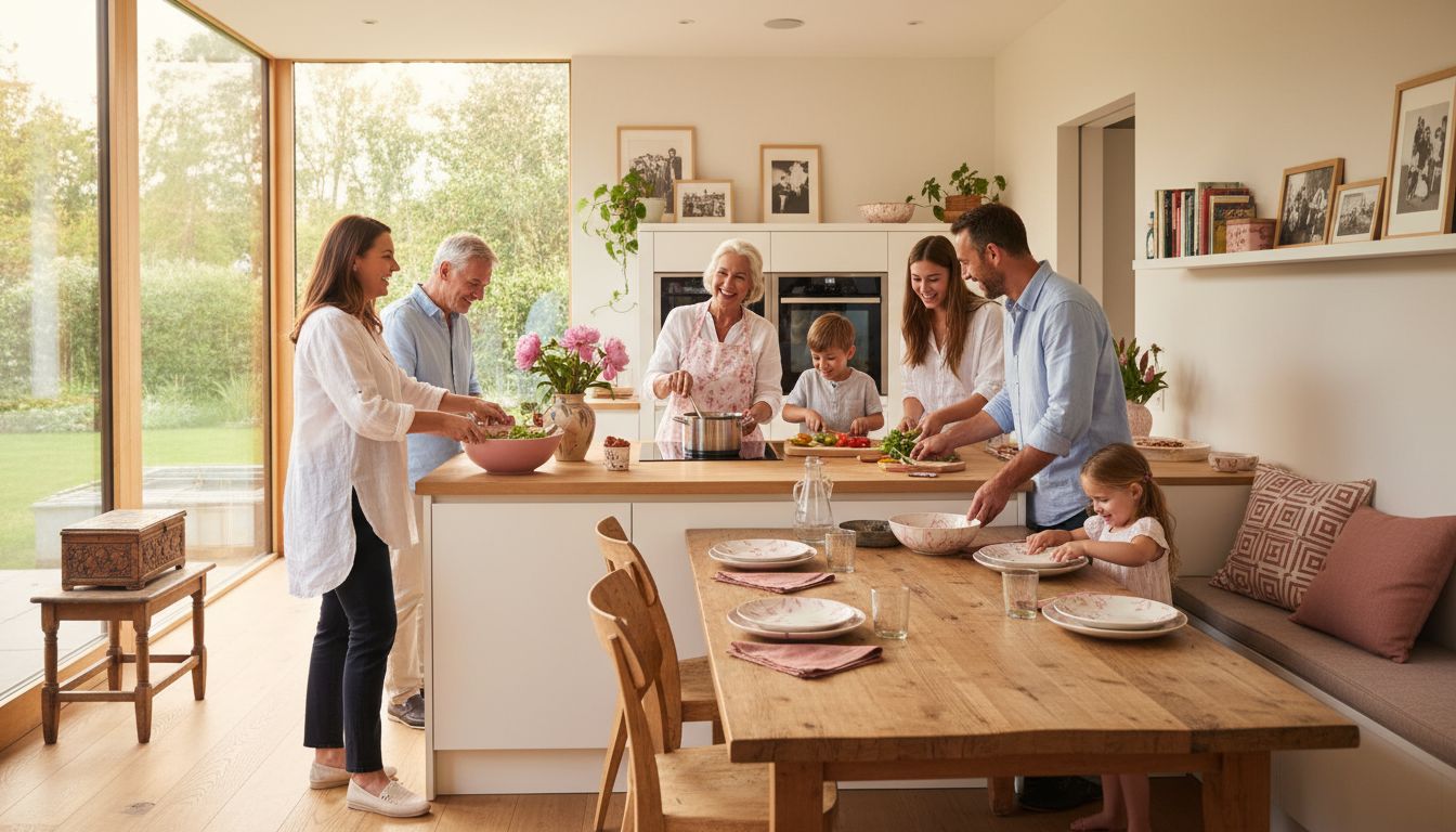 family shared dinner
