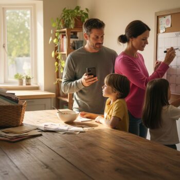 Family organizing with a home command center